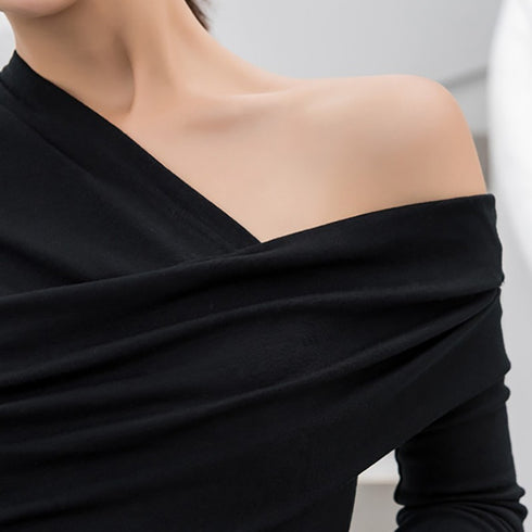 Sexy strapless women's T-shirt women - ROUTINE FASHION